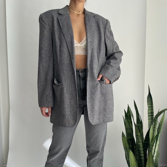 Lauren Ralph Lauren Jackets & Blazers - Vintage Lauren Ralph Lauren herringbone oversized blazer